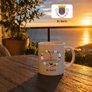 Mug blanc Coeur Lanmou Péyi St Barth