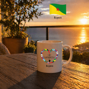 Mug blanc Coeur Lanmou Péyi Guyane