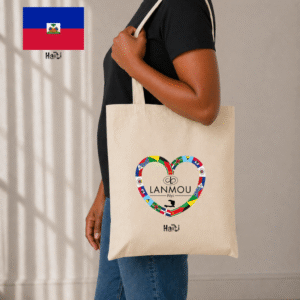 Totebag coeur Lanmou Péyi Haïti