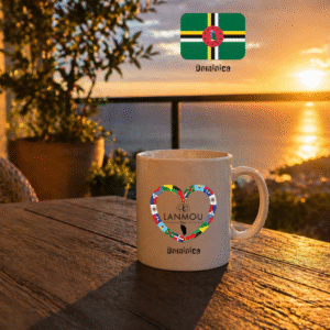 Mug blanc Coeur Lanmou Péyi Dominica