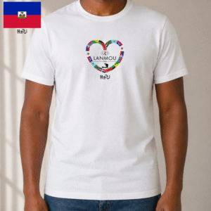 T-shirt homme Coeur Lanmou Péyi Haïti