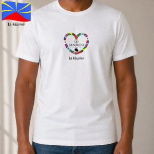 T-shirt homme Coeur Lanmou Péyi La Réunion