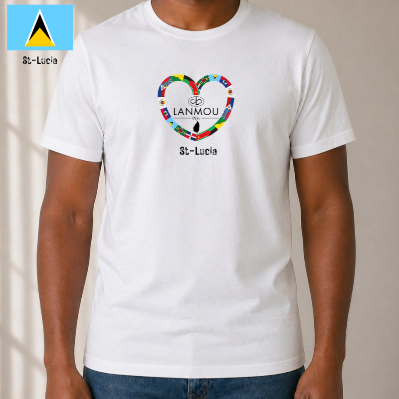 T-shirt homme Coeur Lanmou Péyi St Lucia