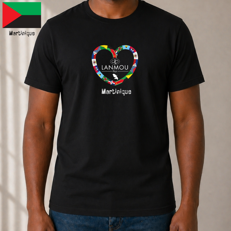 T-shirt homme Coeur Lanmou Péyi Martinique – Image 2