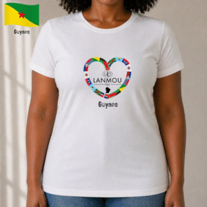 T-shirt femme Coeur Lanmou Péyi Guyane