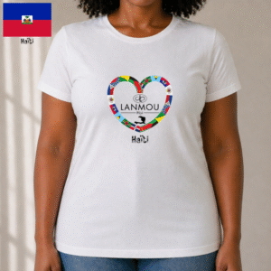 T-shirt femme Coeur Lanmou Péyi Haïti