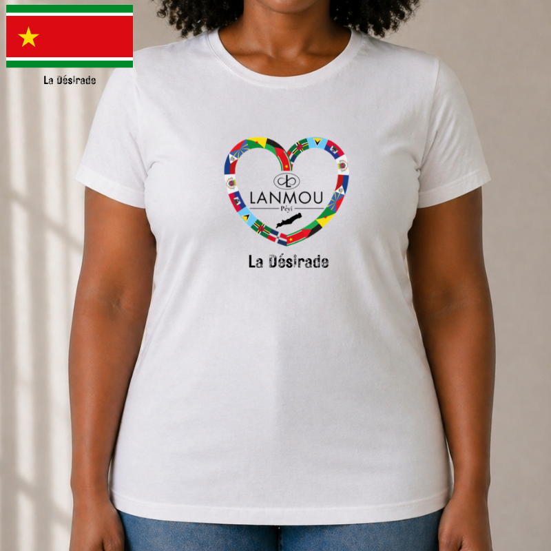T-shirt femme Coeur Lanmou Péyi La Désirade