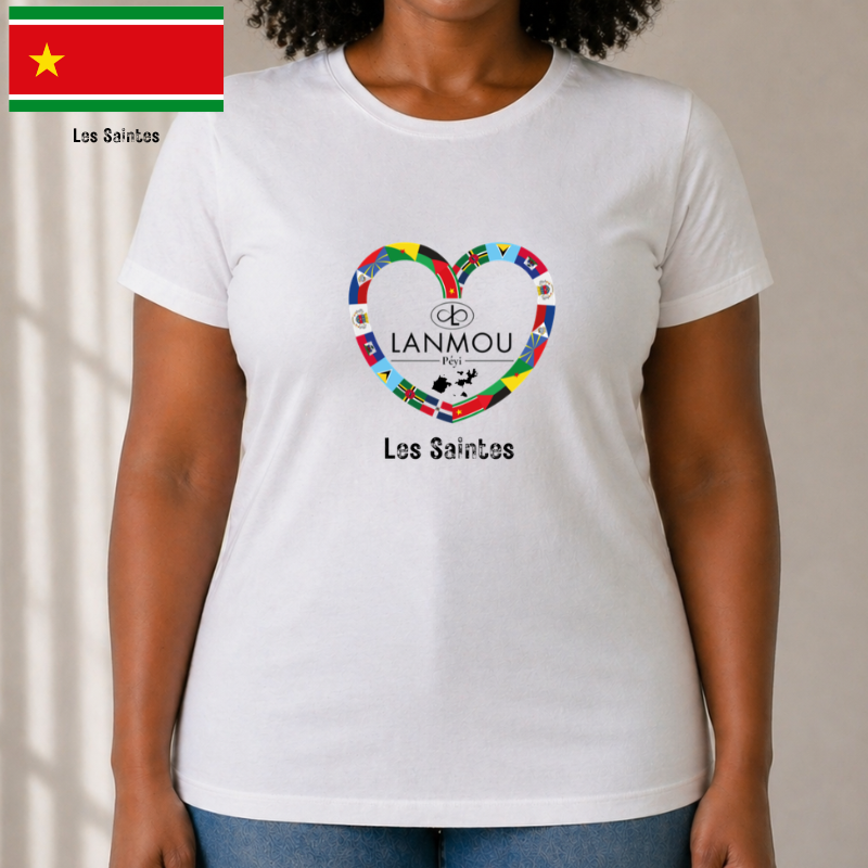 T-shirt femme Coeur Lanmou Péyi Les Saintes