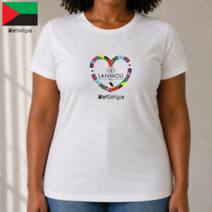 T-shirt femme Coeur Lanmou Péyi Martinique