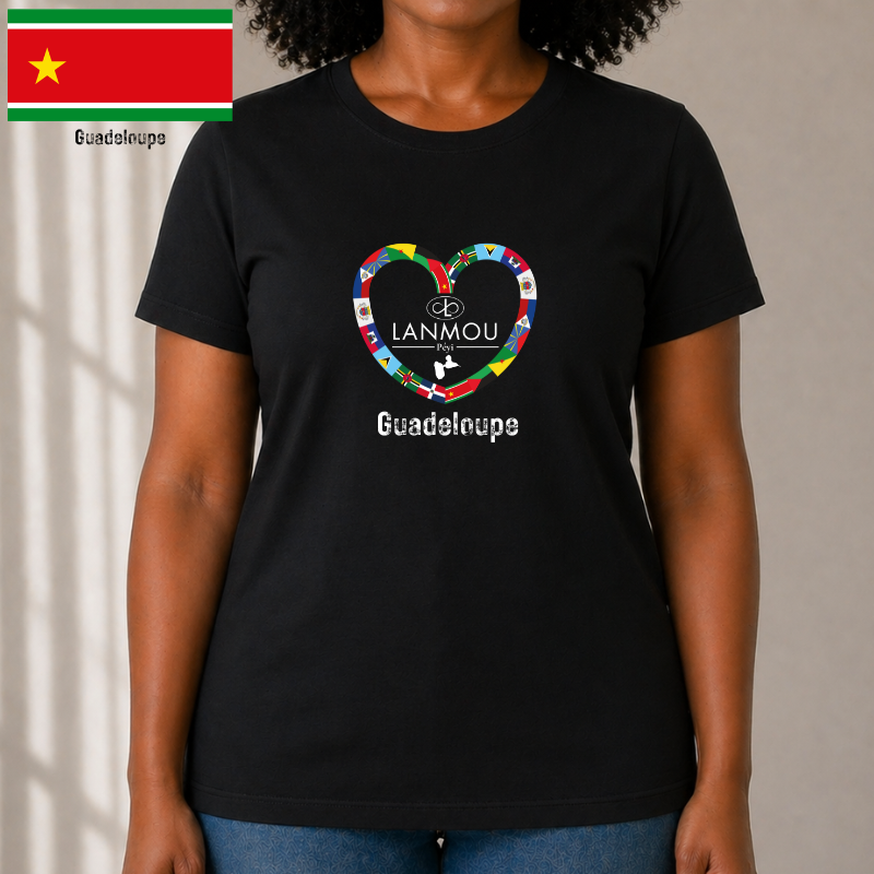 T-shirt femme Coeur Lanmou Péyi Guadeloupe – Image 2