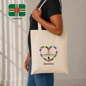 Totebag coeur Lanmou Péyi Dominica