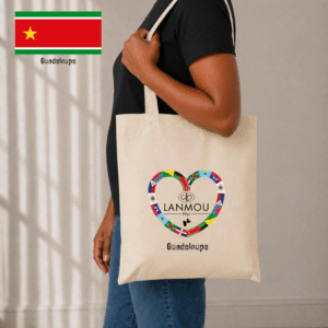 Totebag coeur Lanmou Péyi Guadeloupe