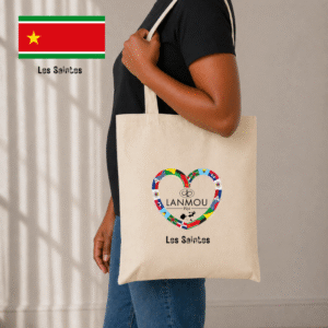 Totebag coton coeur Lanmou Péyi Les Saintes