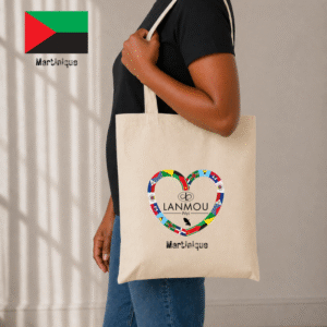 Totebag coeur Lanmou Péyi Martinique