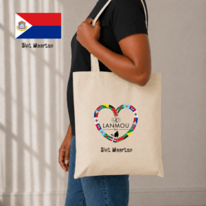 Totebag coeur Lanmou Péyi Sint-Marteen